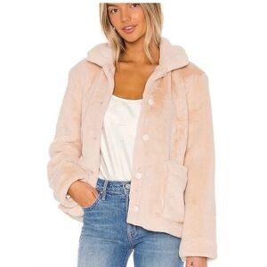 NWT Privacy Please Maggie Rose Tan faux fur coat jacket